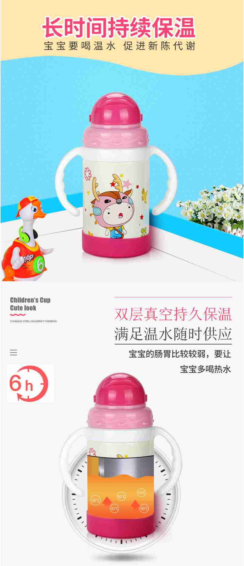 不锈钢户外儿童水杯